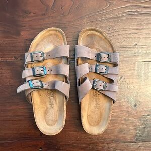 Naot AUSTIN light Brown Nubuck 3 Strap Buckle Sandals Sz EU 37/US 6
